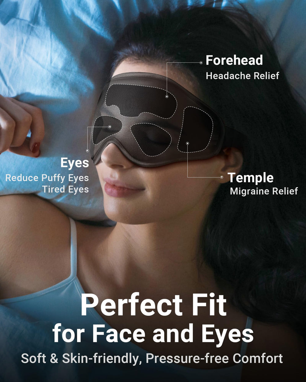NEWLA masque-yeux-pression-douce, relaxation grâce à une compression légère.