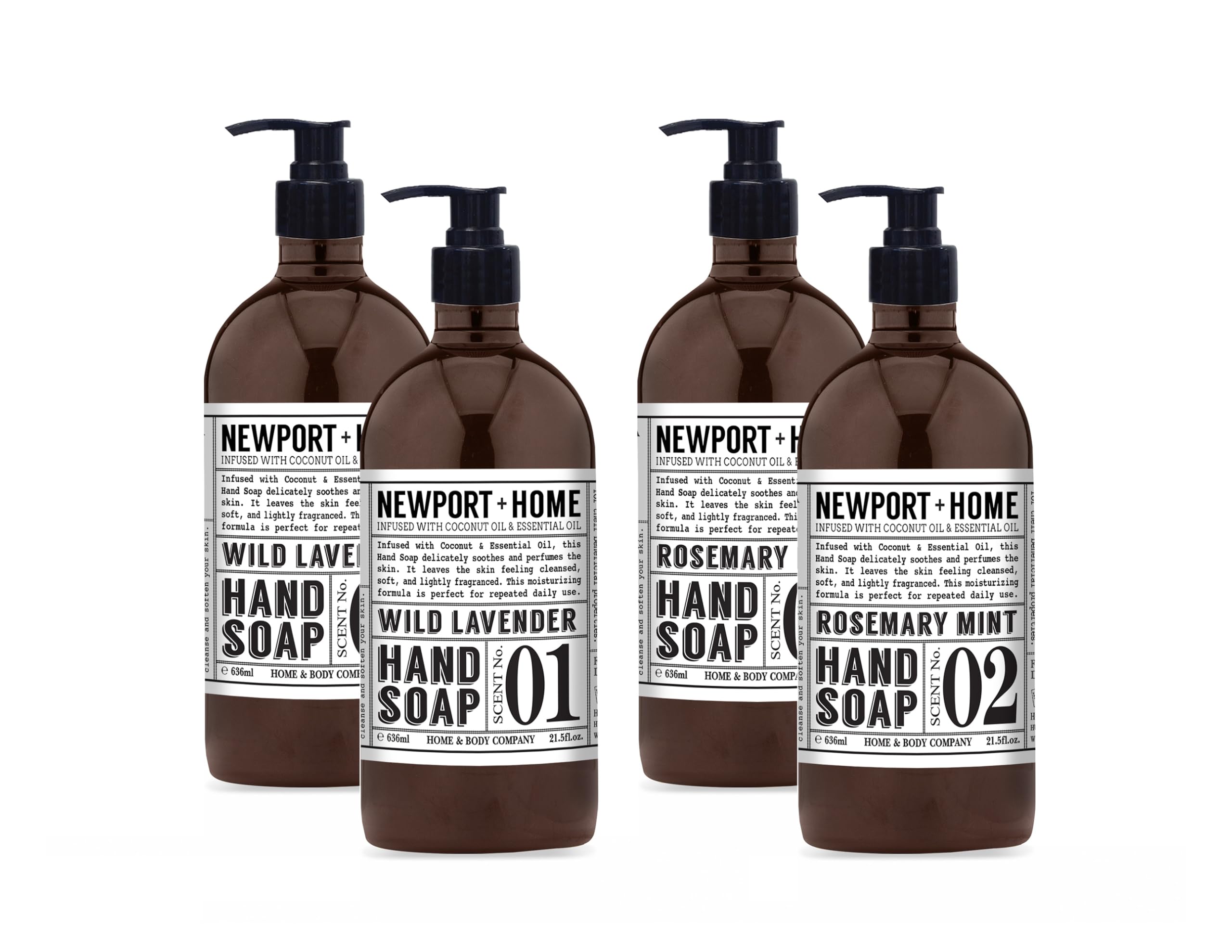 Newport Savon Mains Lavande Sauvage – pompe facile, peau douce et parfum léger.