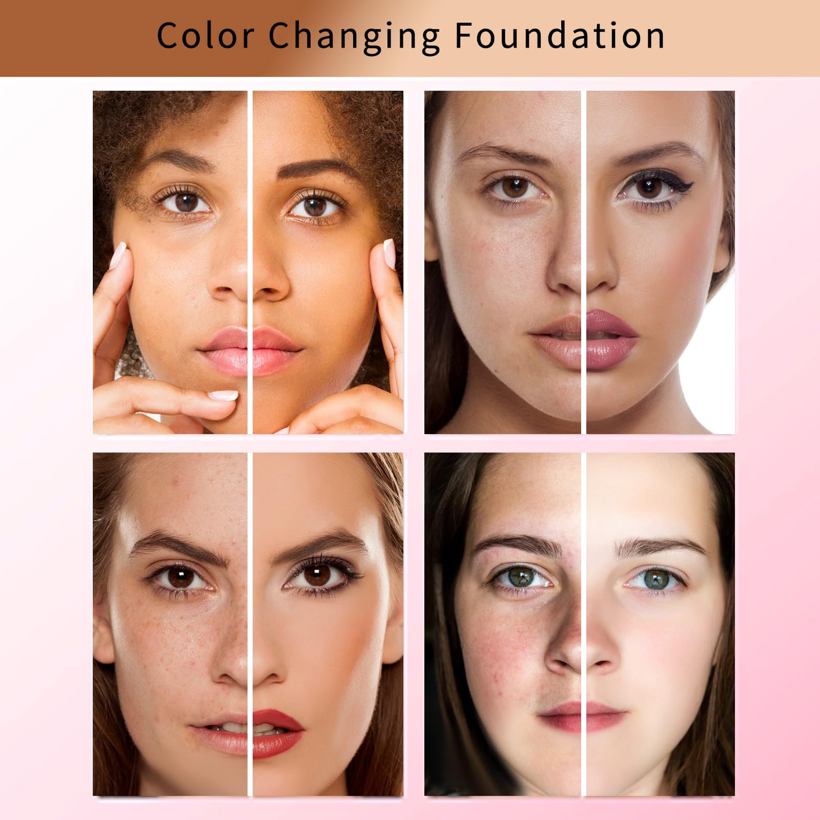 Newvenper fond de teint changeant - couverture efficace dissimule imperfections sans effet masque.