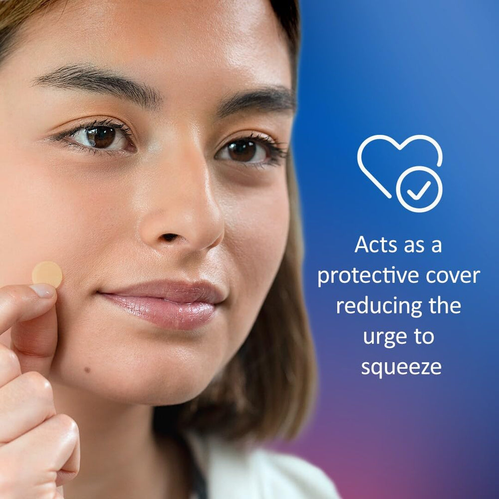 Pansement Nexcare anti-acné sans latex, adapté aux peaux sensibles.
