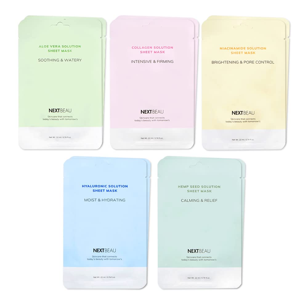 NEXTBEAU masque aloé véra: hydratation légère pour peau rafraîchie et douce.