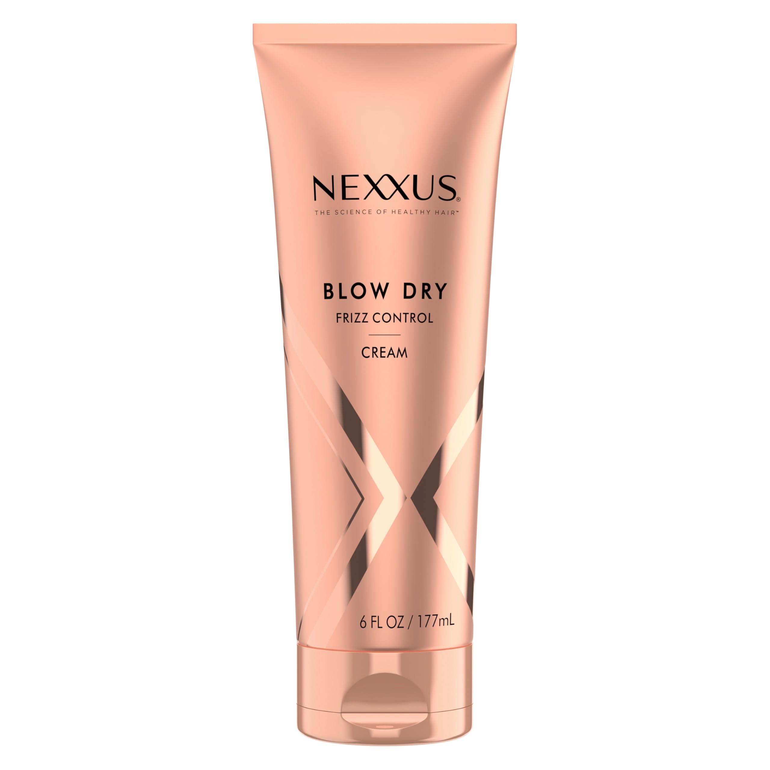 Nexxus Crème de Sèche: bouteille visible, frisottis maîtrisés et volume léger.