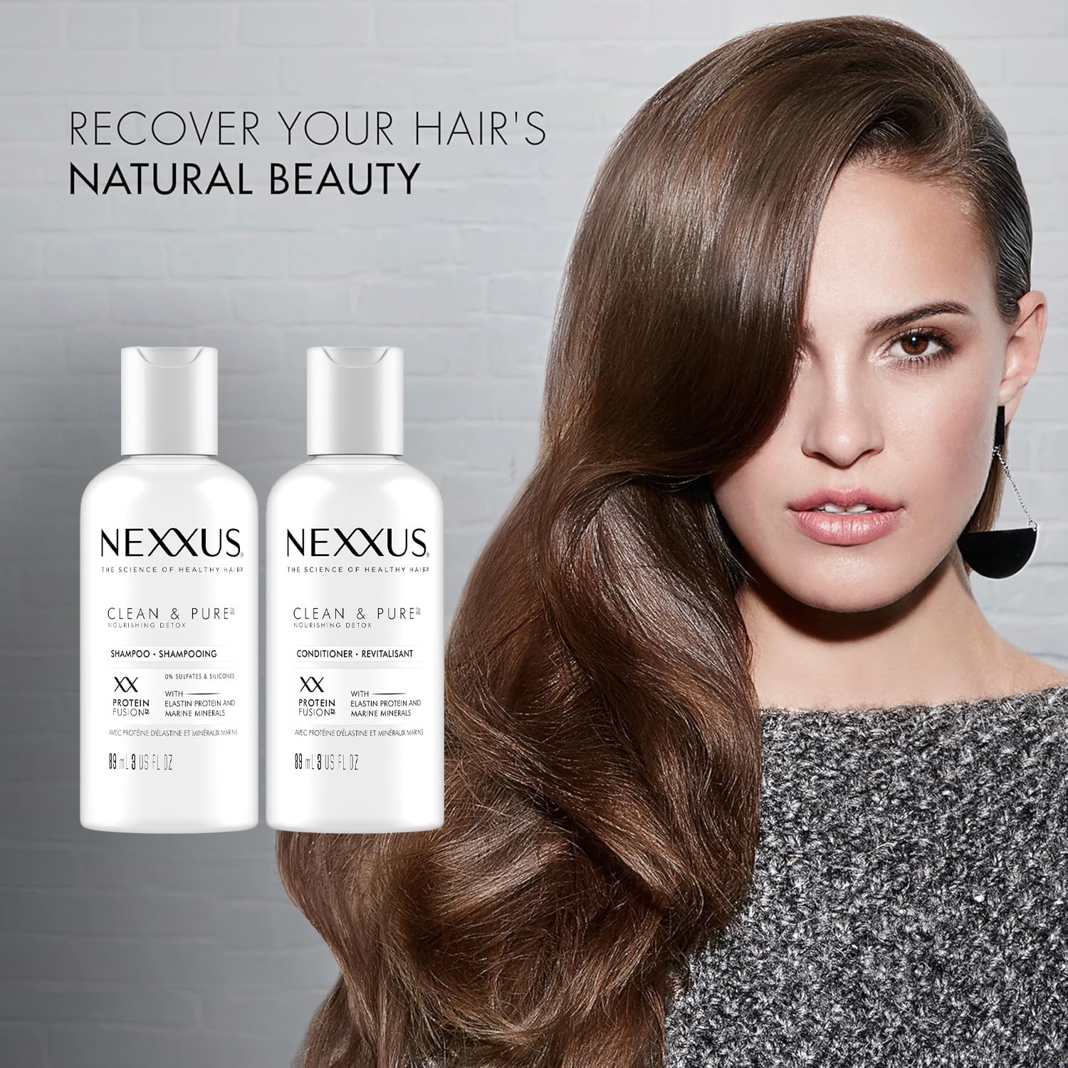 Nexxus Brillance-cheveux nourris, cheveux plus lumineux et faciles à coiffer.