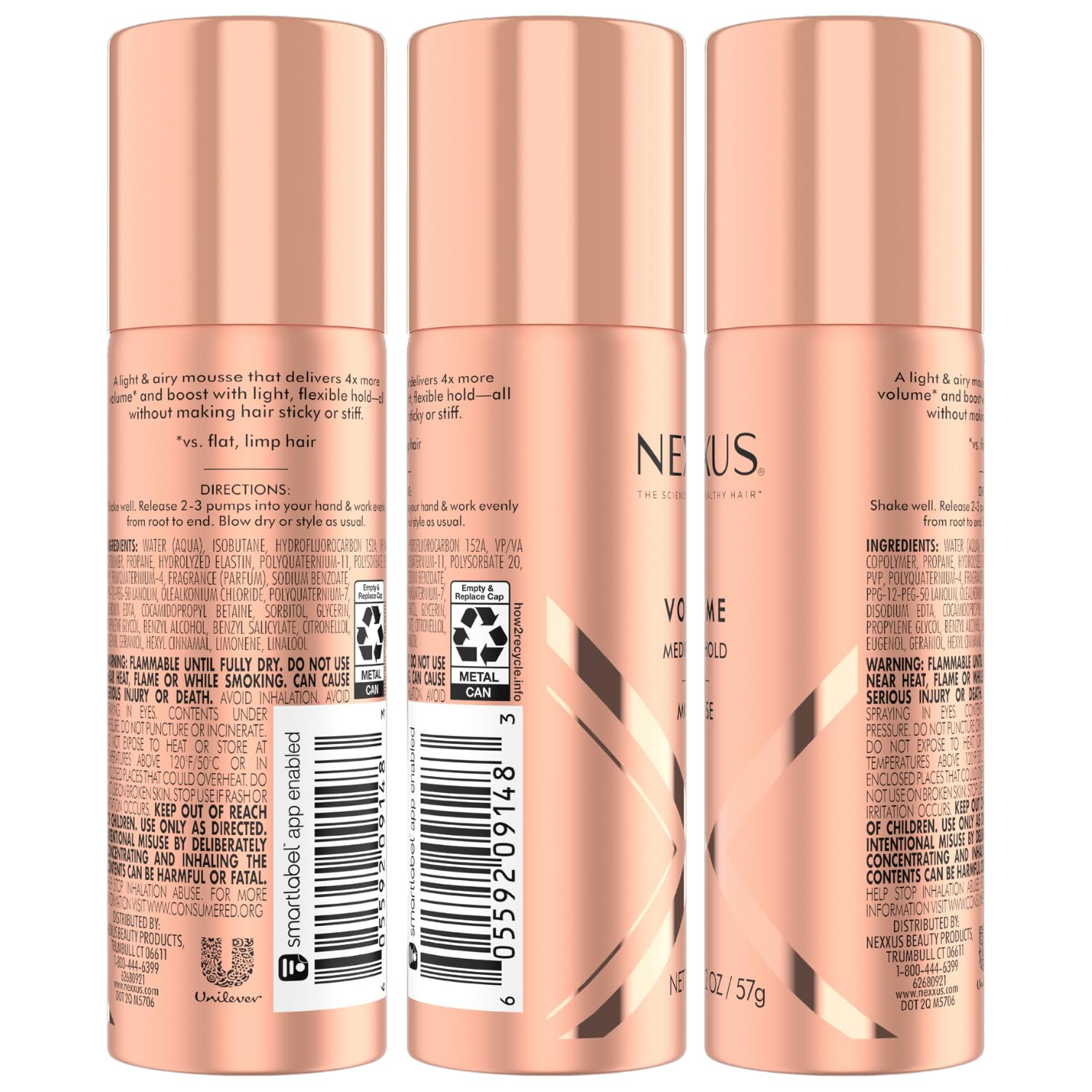 Nexxus Comb Thru Hairspray, prise en main rapide, tenue flexible sans résidu.