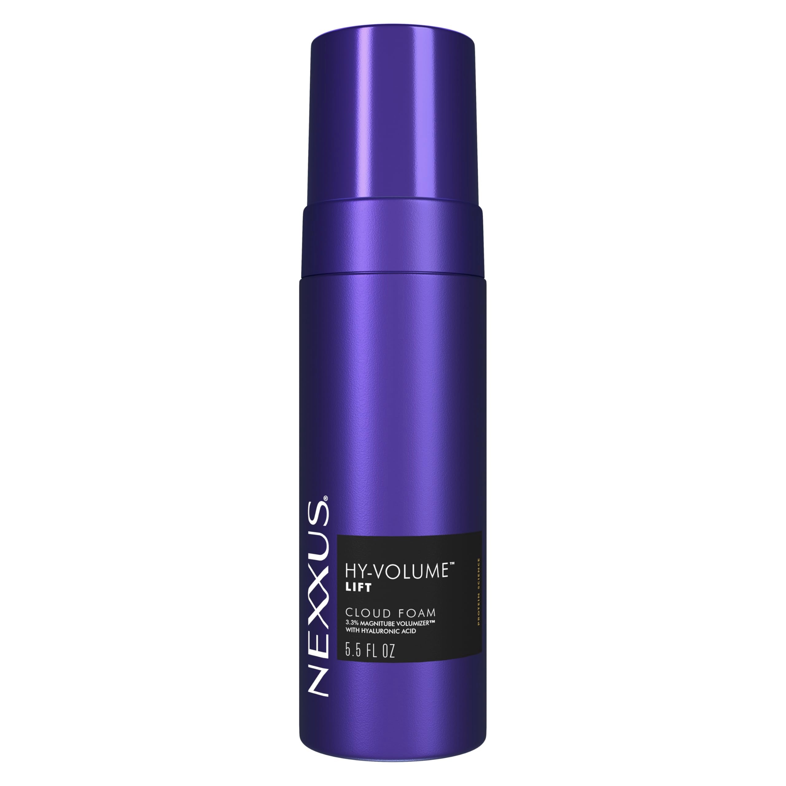 Nexxus HY-VOLUME Mousse Nuage en bouteille offrant un volume durable.