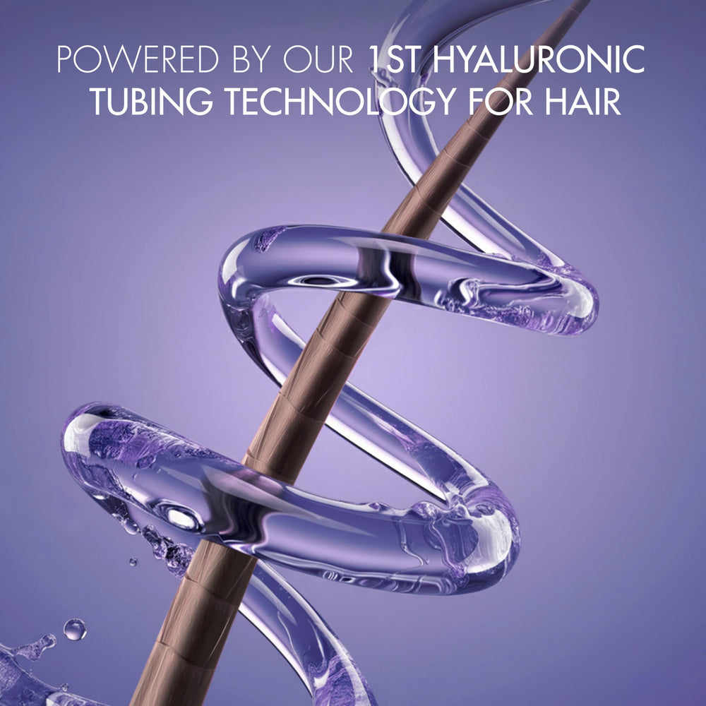Nexxus Hy-Volume Shampoo, technologie hyaluronique enveloppante renforçant les cheveux.