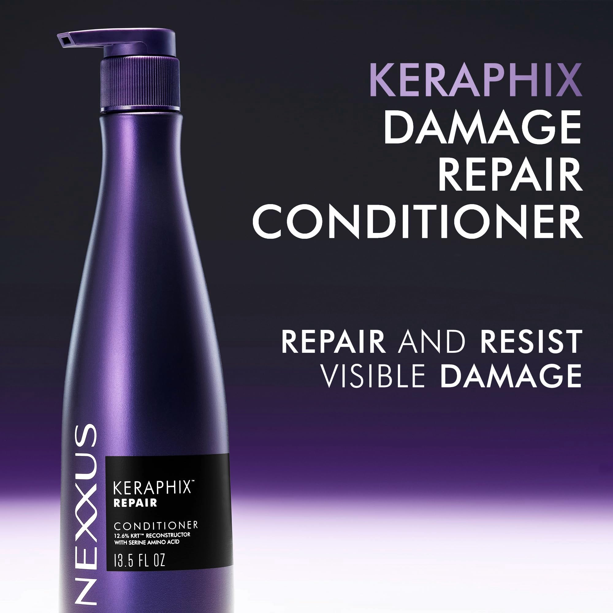 Nexxus Keraphix: cuticules scellées, moindre apparence de dommages.