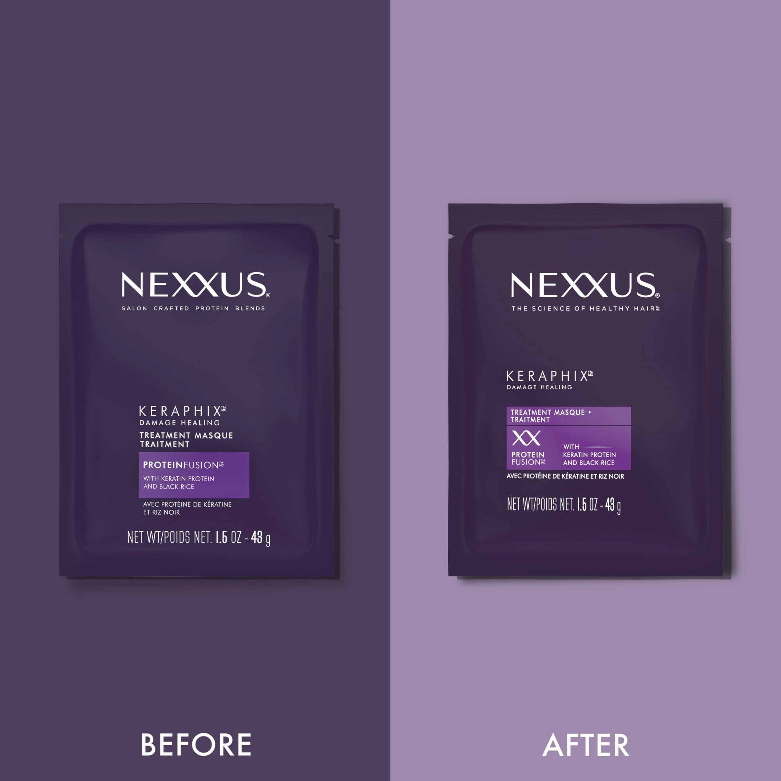 Nexxus Keraphix Masque résultat visible après une utilisation.