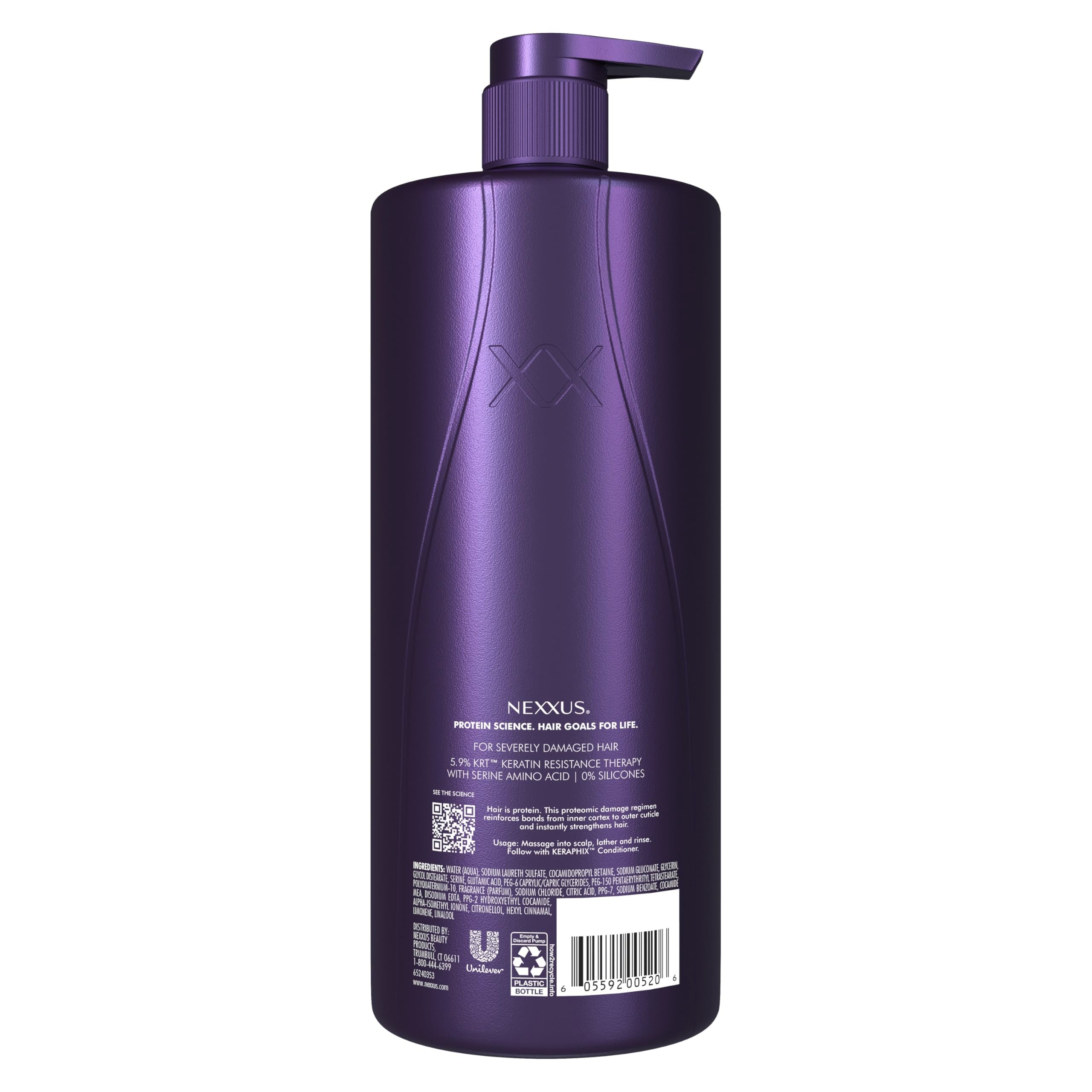Nexxus Keraphix Shampoing – etiquette rouge, preuve d'efficacité réparatrice