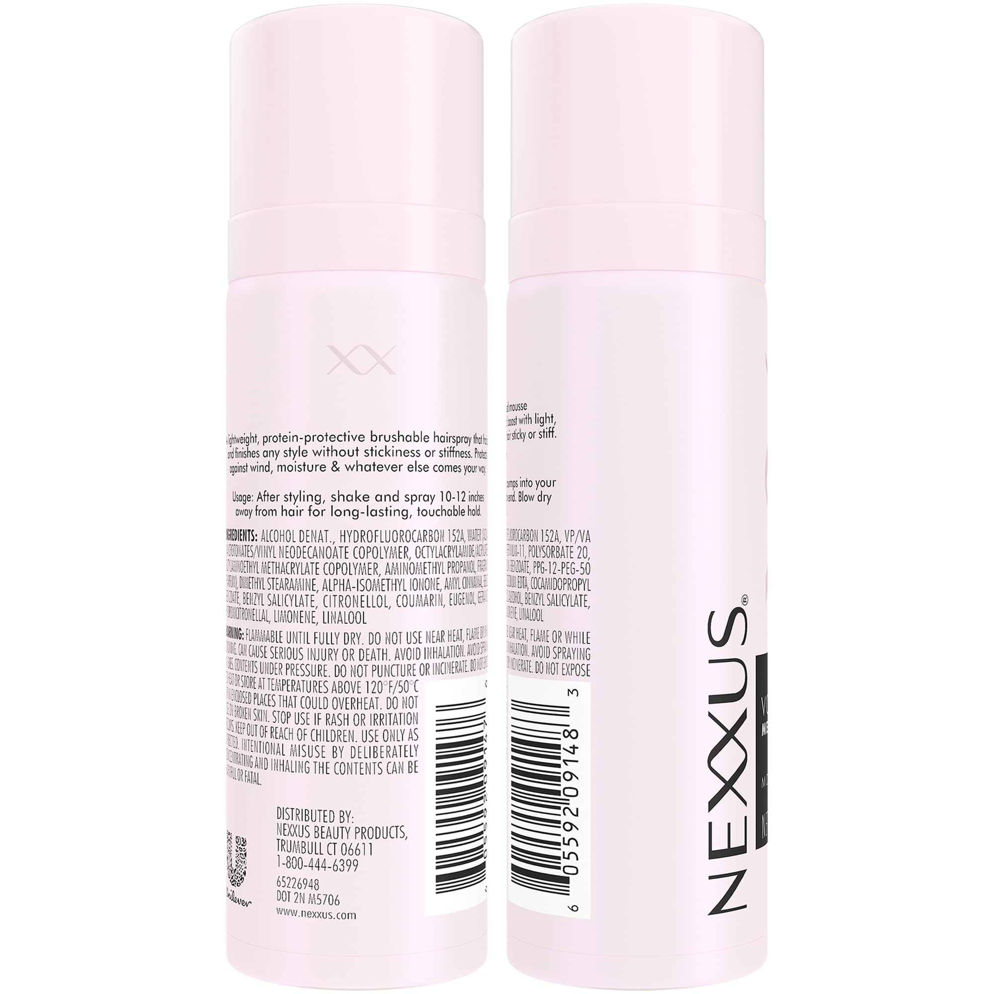 Nexxus Spray cheveux, brume fine prête à être appliquée sans résidu.