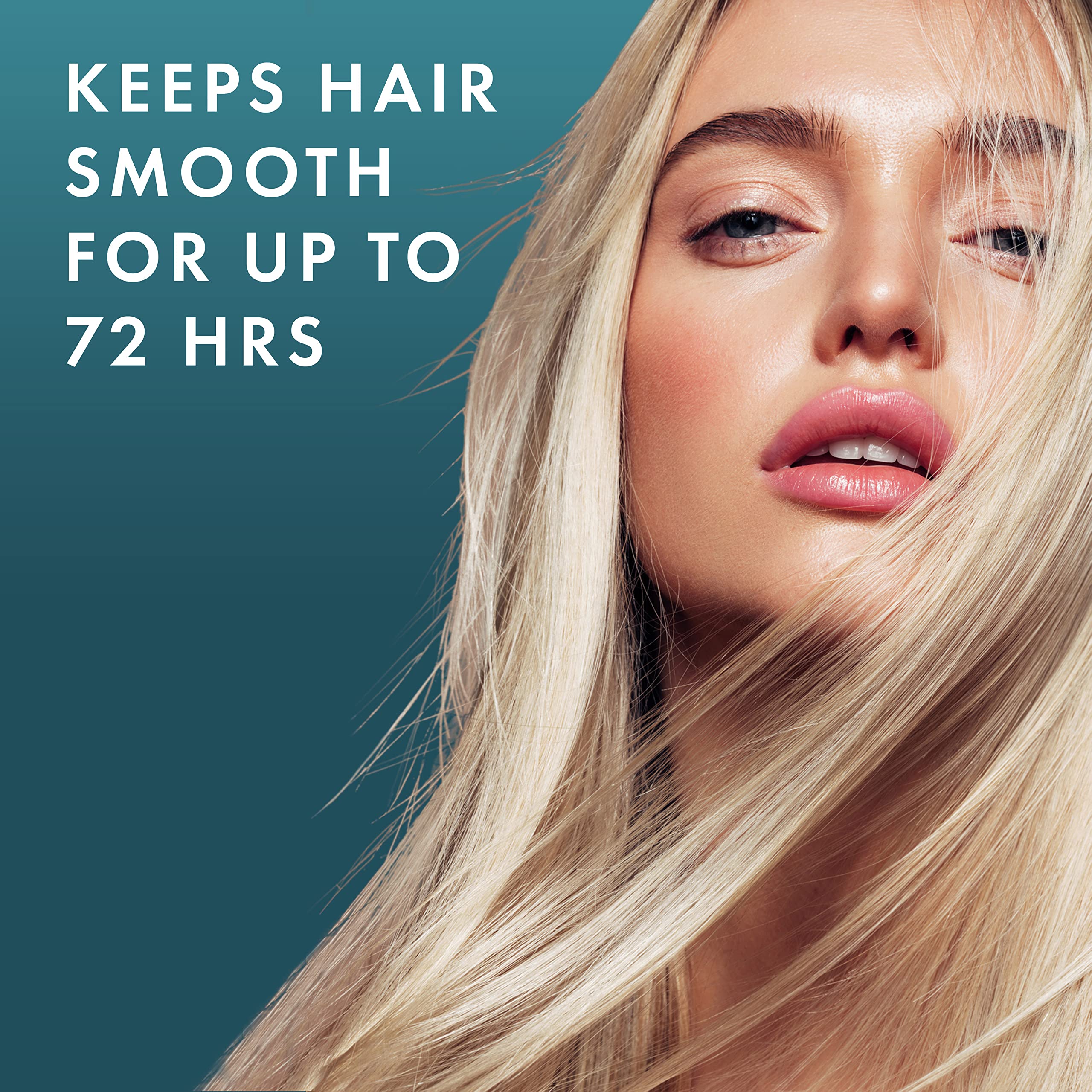 Nexxus Ultralight Smooth Serum – avant/après montrant des cheveux plus lisses et hydratés.