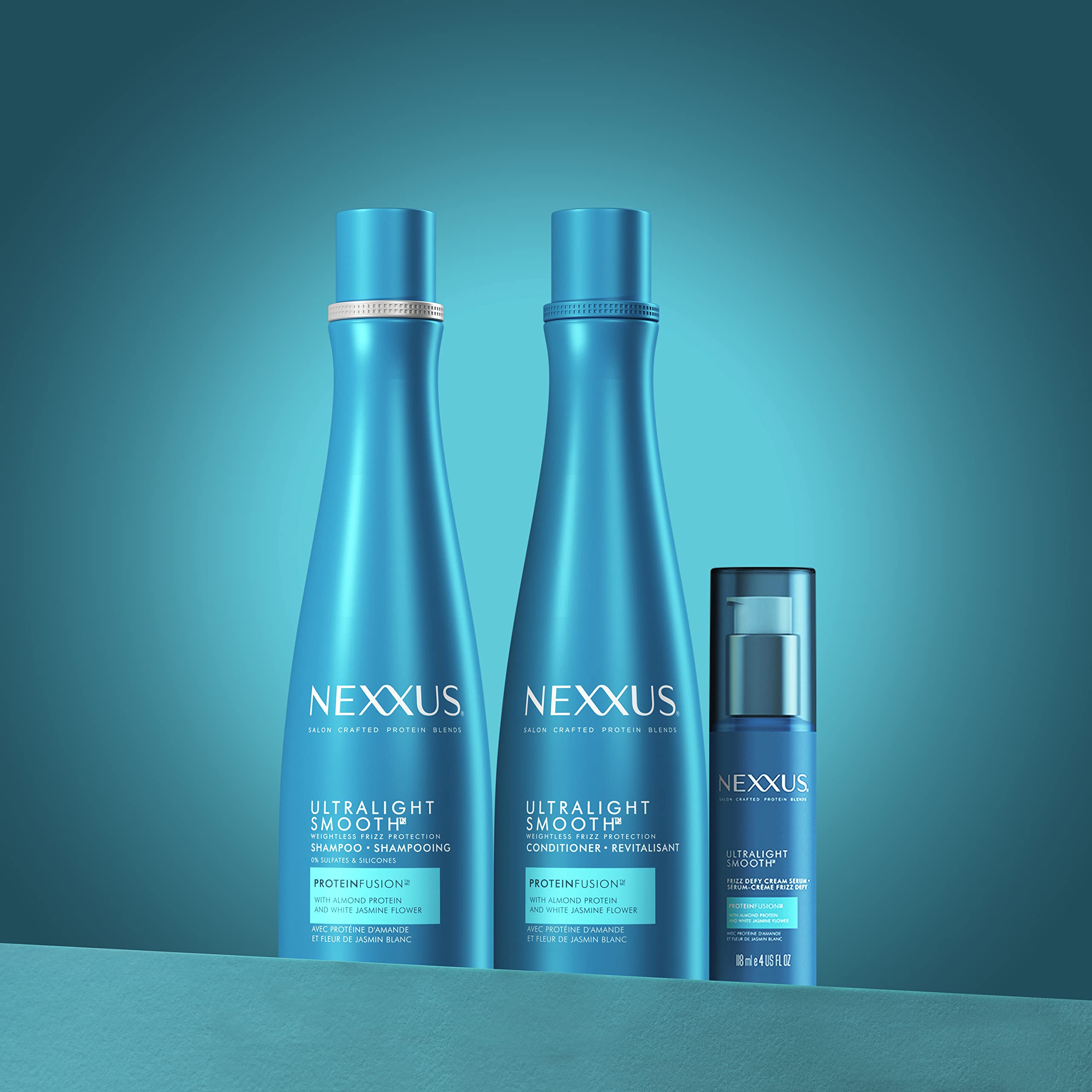 Nexxus Ultralight Smooth Serum – coiffage durable avec fini lisse et contrôlé.