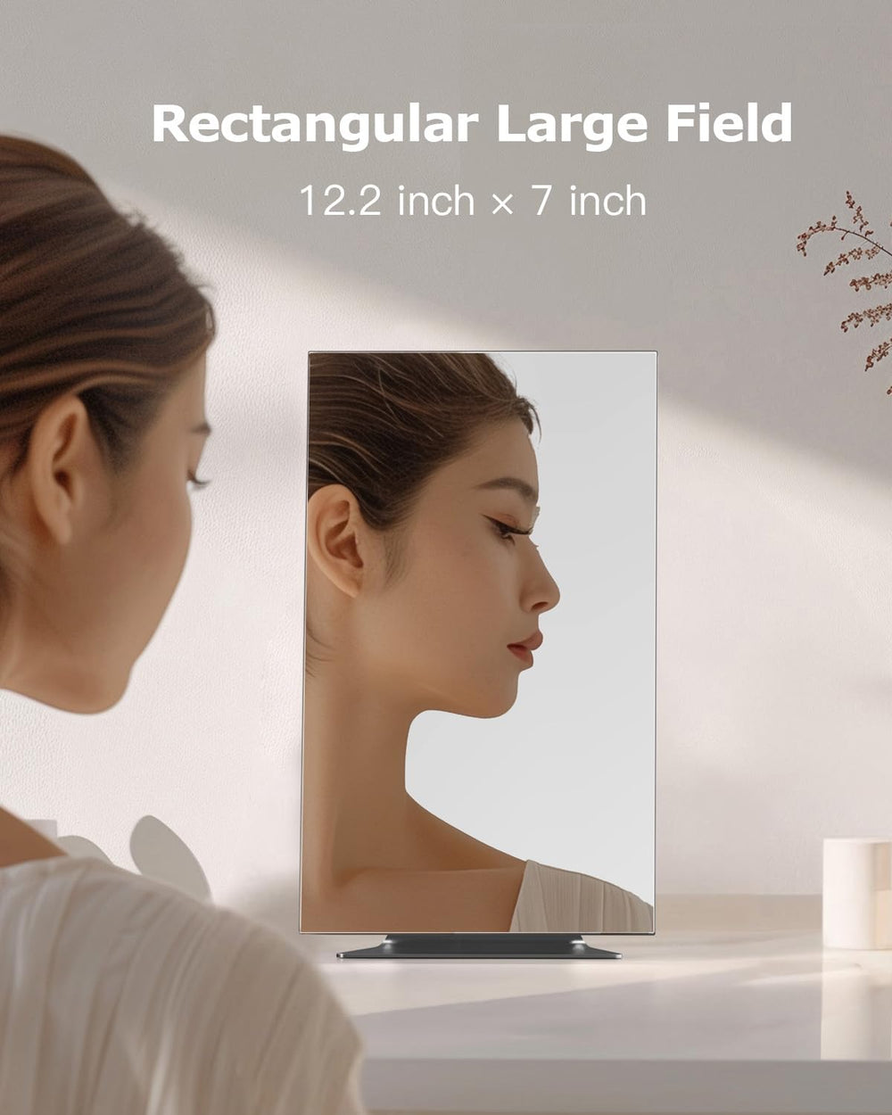 NEZZOE miroir inclinable reglable, angle ajusté pour un maquillage net et une mise en beauté.