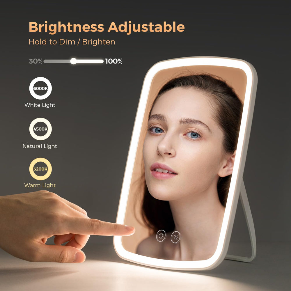 NEZZOE Miroir maquillage avec 3 couleurs pour éclairage adaptatif