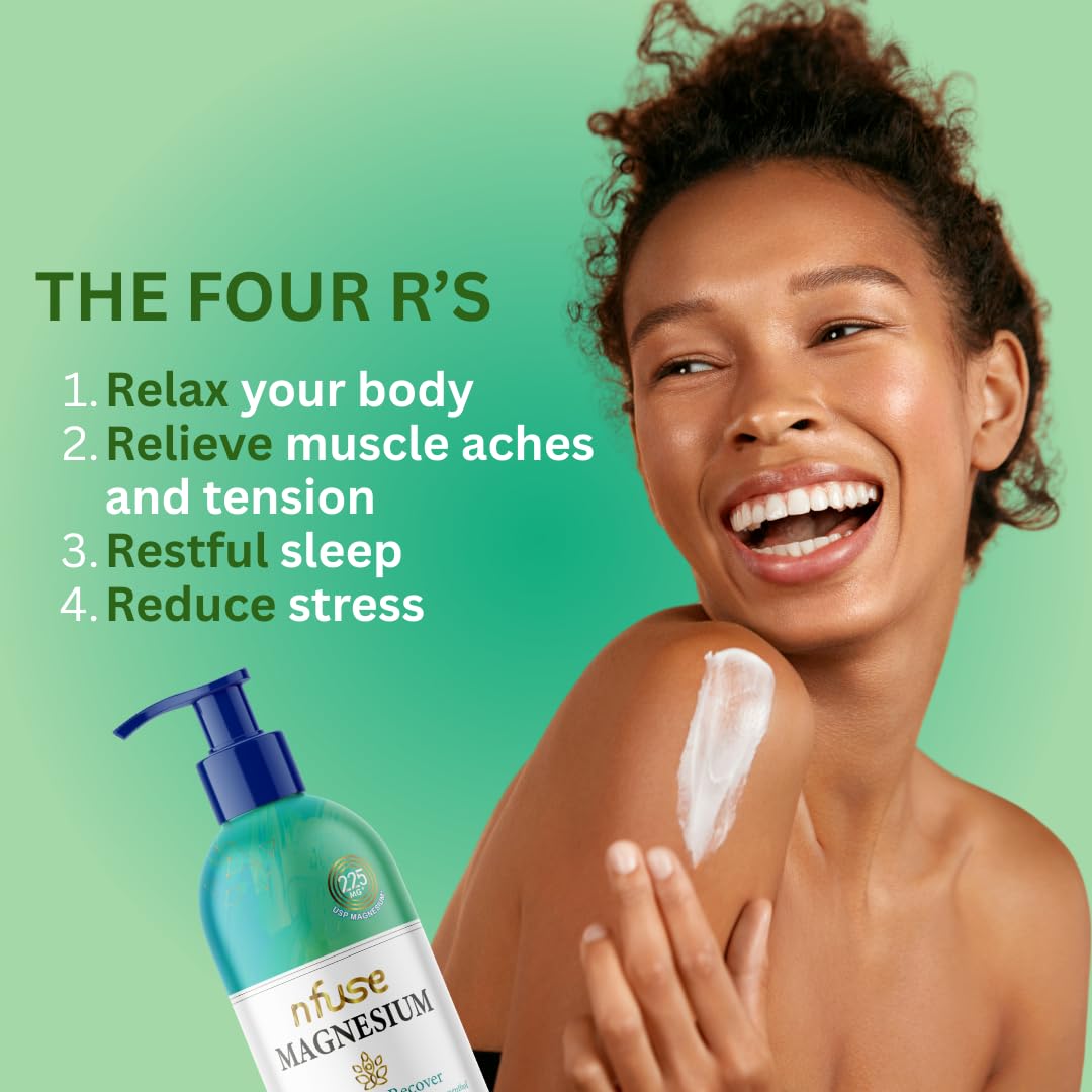 nfuse Lotion magnésium peau douce — formule non grasse pour une peau agréable.