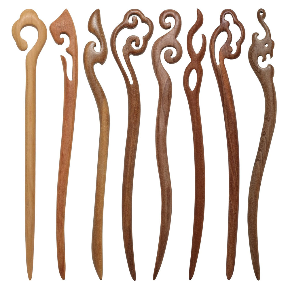 Ngdhkd baguettes cheveux bois de pêche gravures traditionnelles, allure élégante.