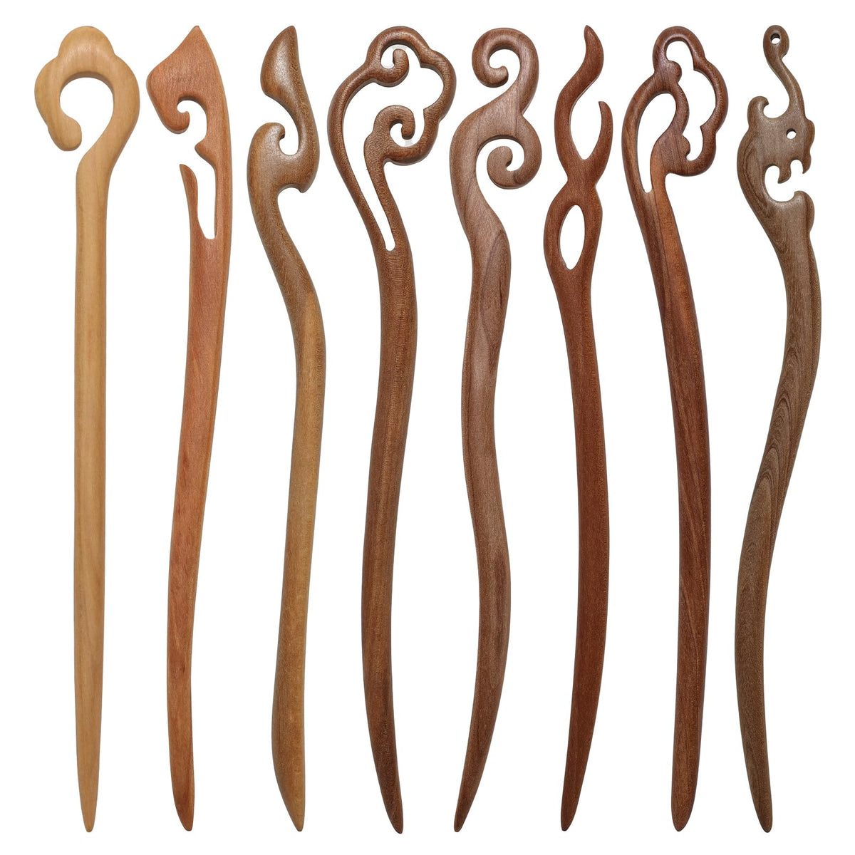 Ngdhkd baguettes cheveux bois de pêche gravures traditionnelles, allure élégante.