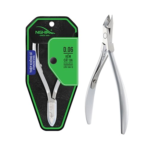 NGHIA Cuticle Nipper D-06 Jaw 16, lame inox pour coupe précise des cuticules