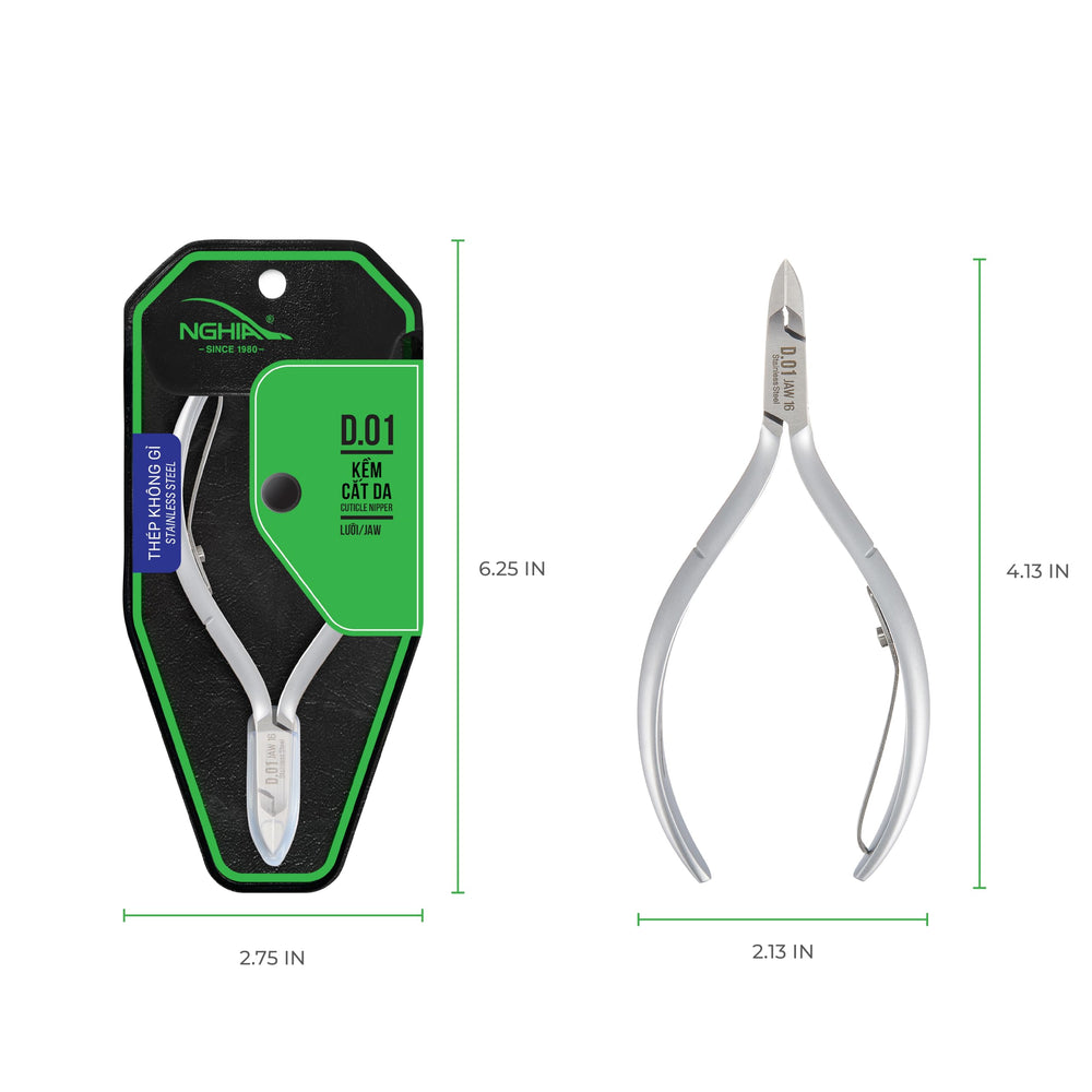 Nghia Coupe-Cuticules D-01 machoire-16, prise en main ergonomique pour confort prolongé