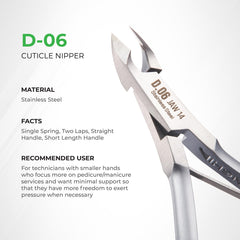 NGHIA Cuticle Nipper D-06 Jaw 12, prise ergonomique pour un confort prolongé.