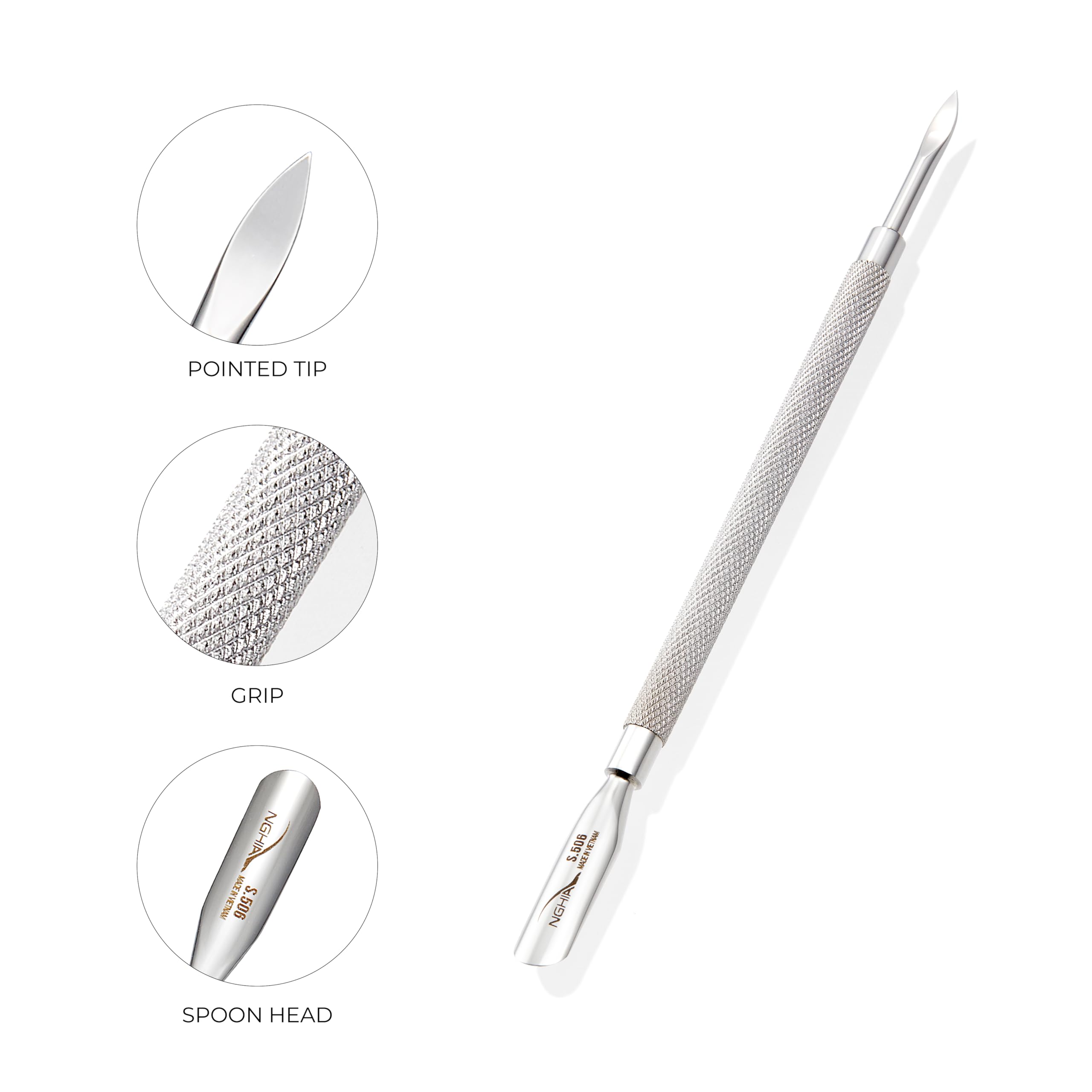 NGHIA Pusher S-506: acier inoxydable offrant durabilité et précision.