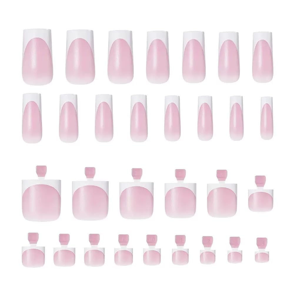 NHIXK ongles blancs effet French tip, pose rapide et élégante.
