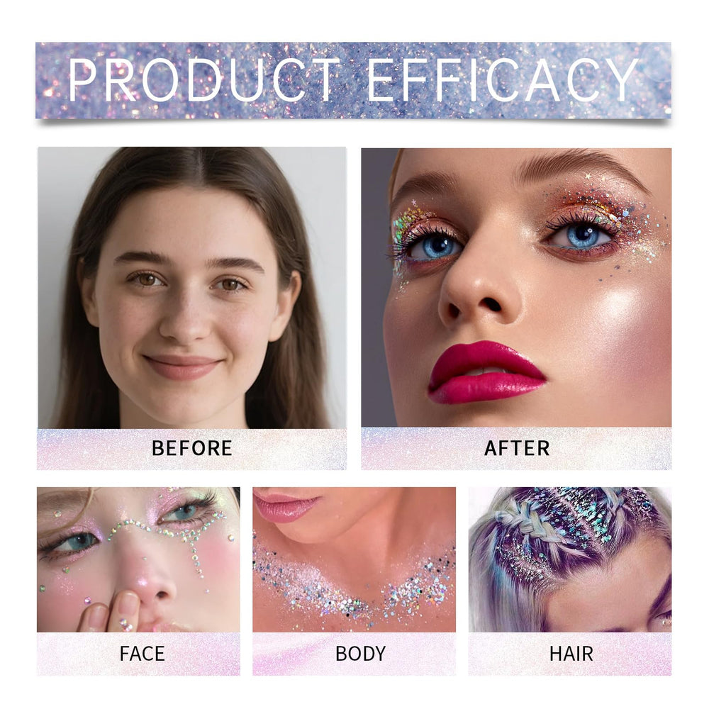 NHIYQF bâton paillettes maquillage festival pour un look audacieux