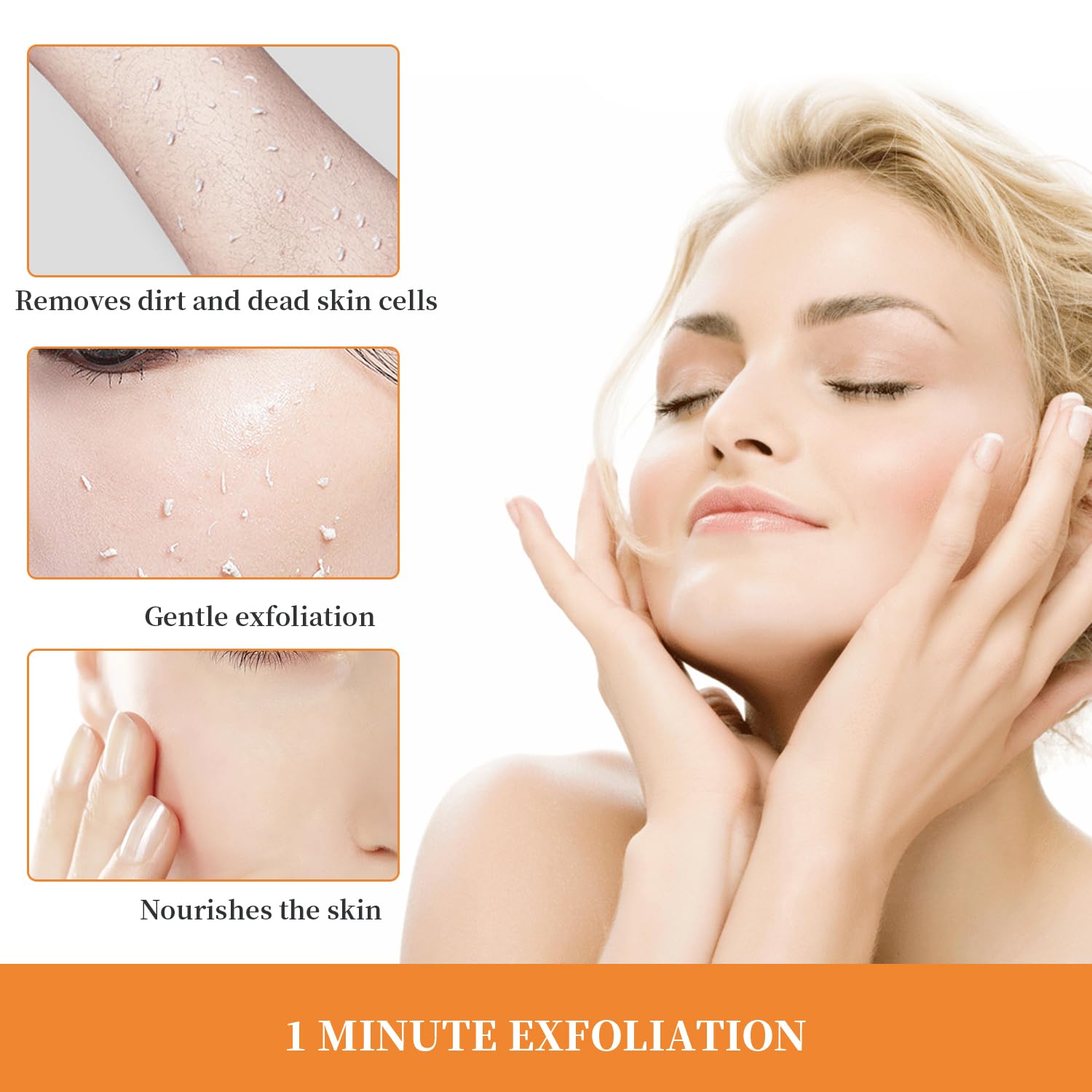 Niaoyun gel exfoliant orange – emballage : produit pratique pour la routine beauté.