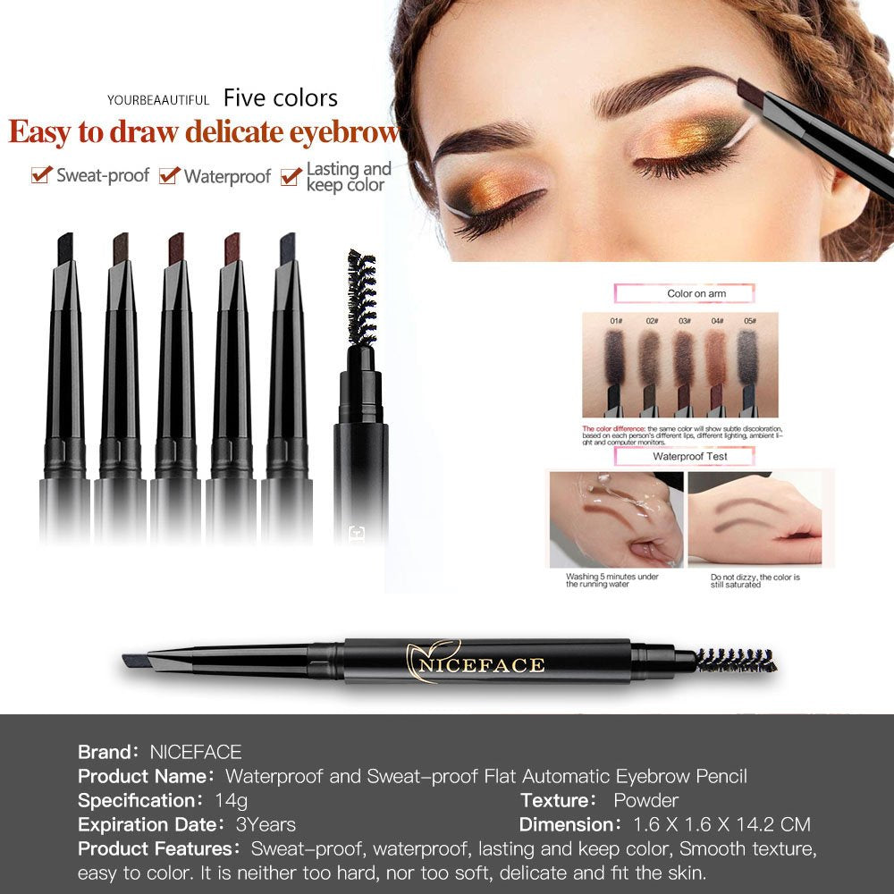 NICEFACE Anifer Crayon brun foncé #2 – couleur fidèle pour sourcils définis.