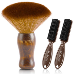 NICEMOVIC brosse nuque-duster 3 en 1, outil pratique pour cheveux et poussières.