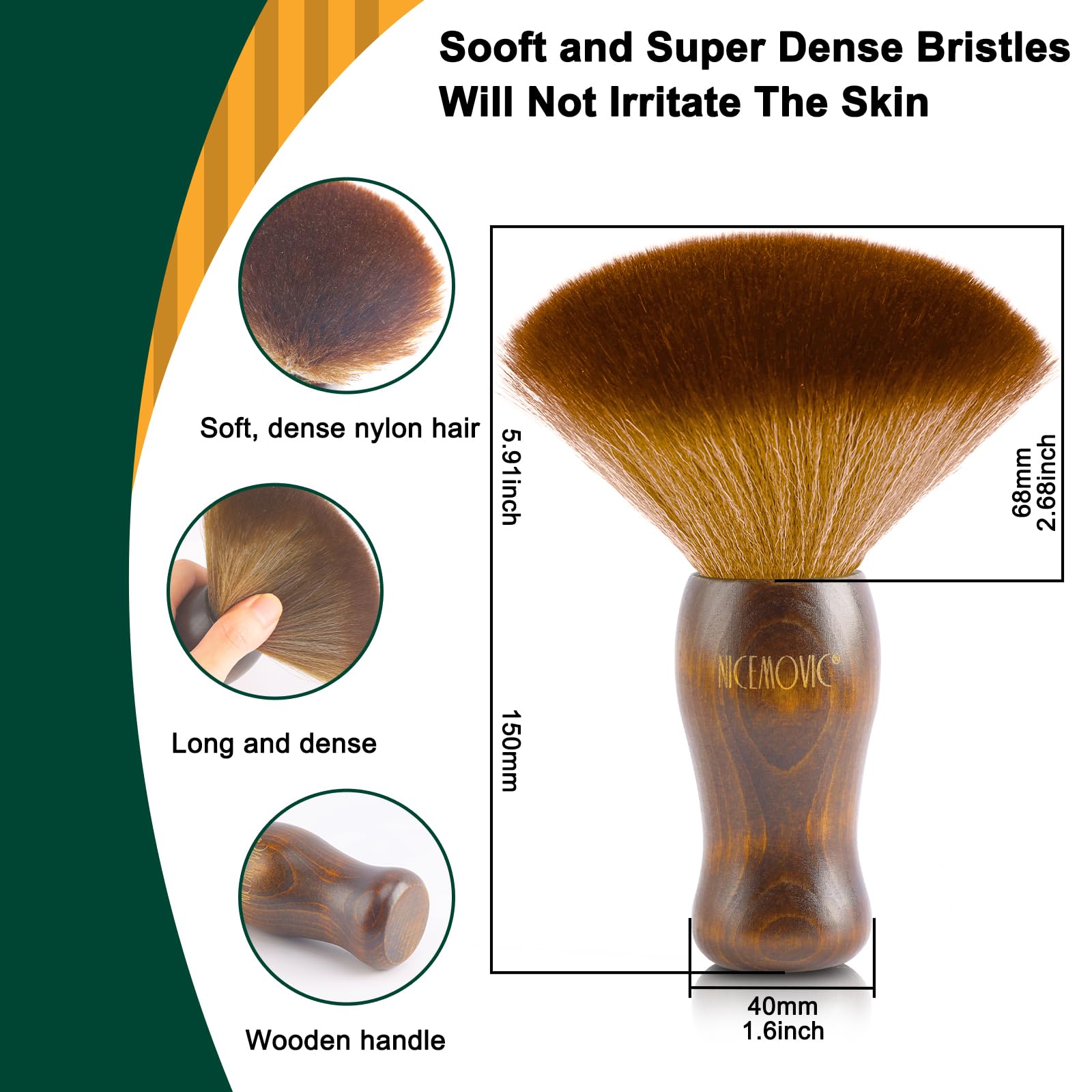 NICEMOVIC brosse-professionnelle barbier, ensemble polyvalent pour entretien des outils et finition.