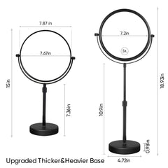 Rotation 360°, miroir double-face pour différents usages.