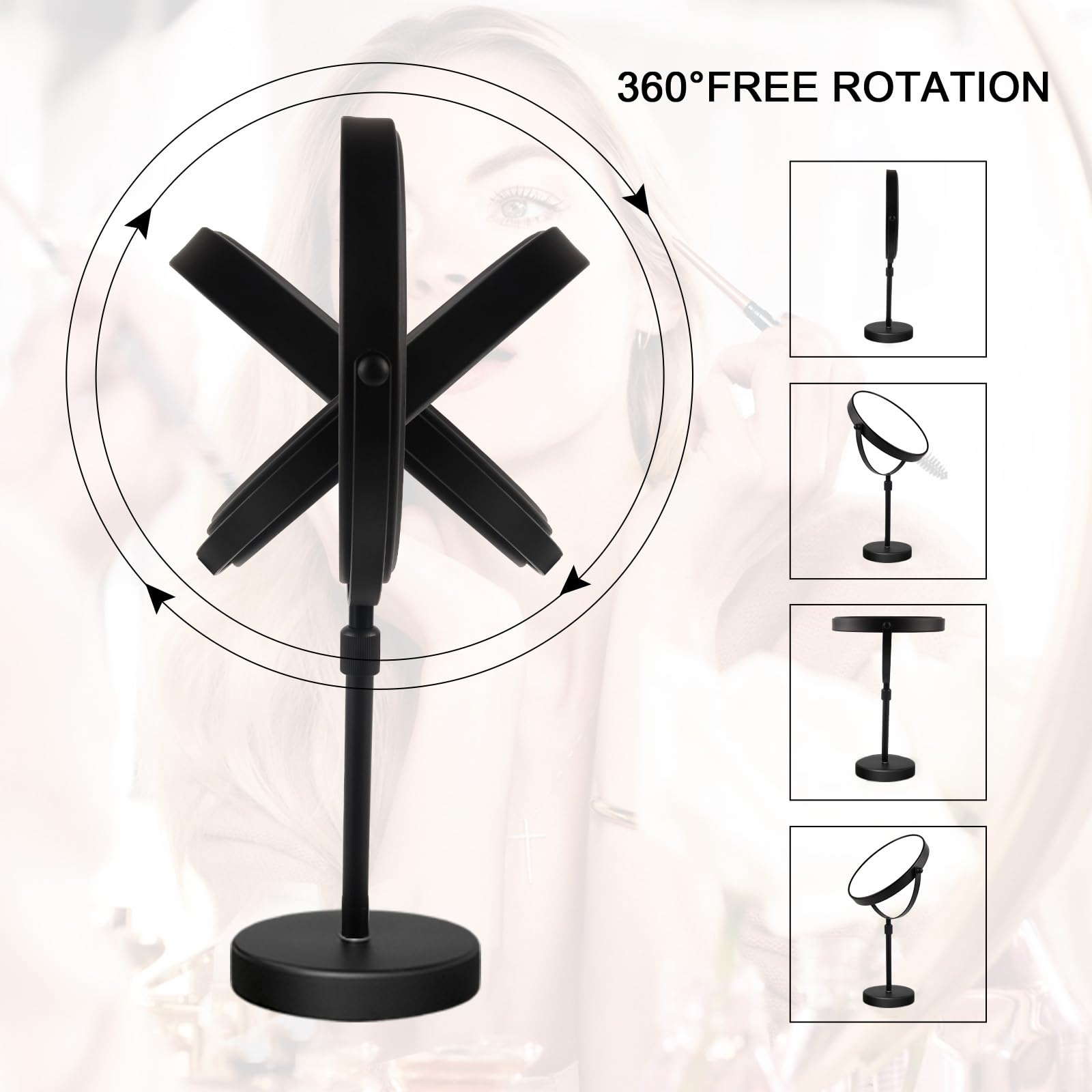 Parfait sur salle de bains ou coiffeuse pour routine rapide.