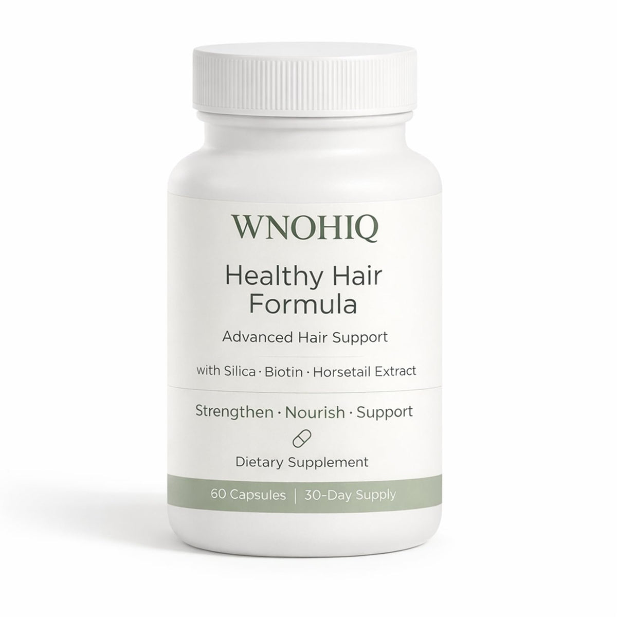 Nichalous Formule Cheveux Sains – flacon et gélules faciles à avaler pour la routine quotidienne.