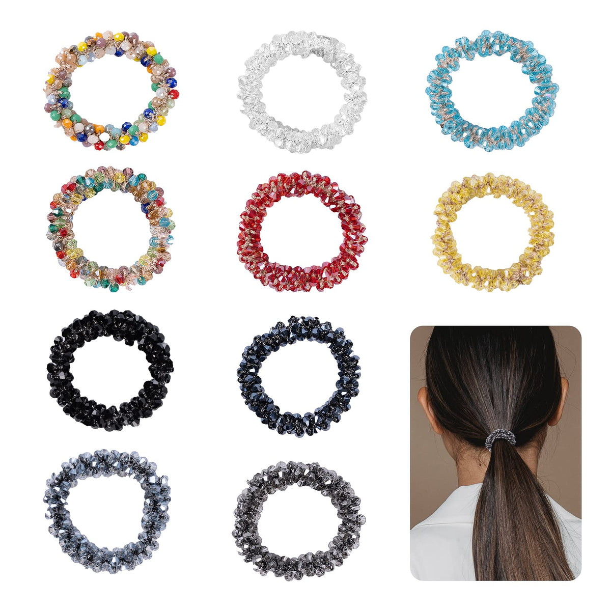 Nicime serre-cheveux cristal 10 couleurs, maintien élégant et polyvalent.