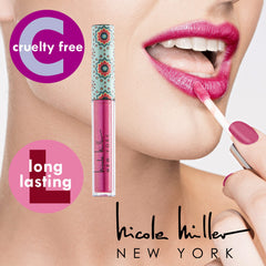 Nicole Miller gloss à lèvres collection, gloss brillant ambre doré pour un effet lumineux
