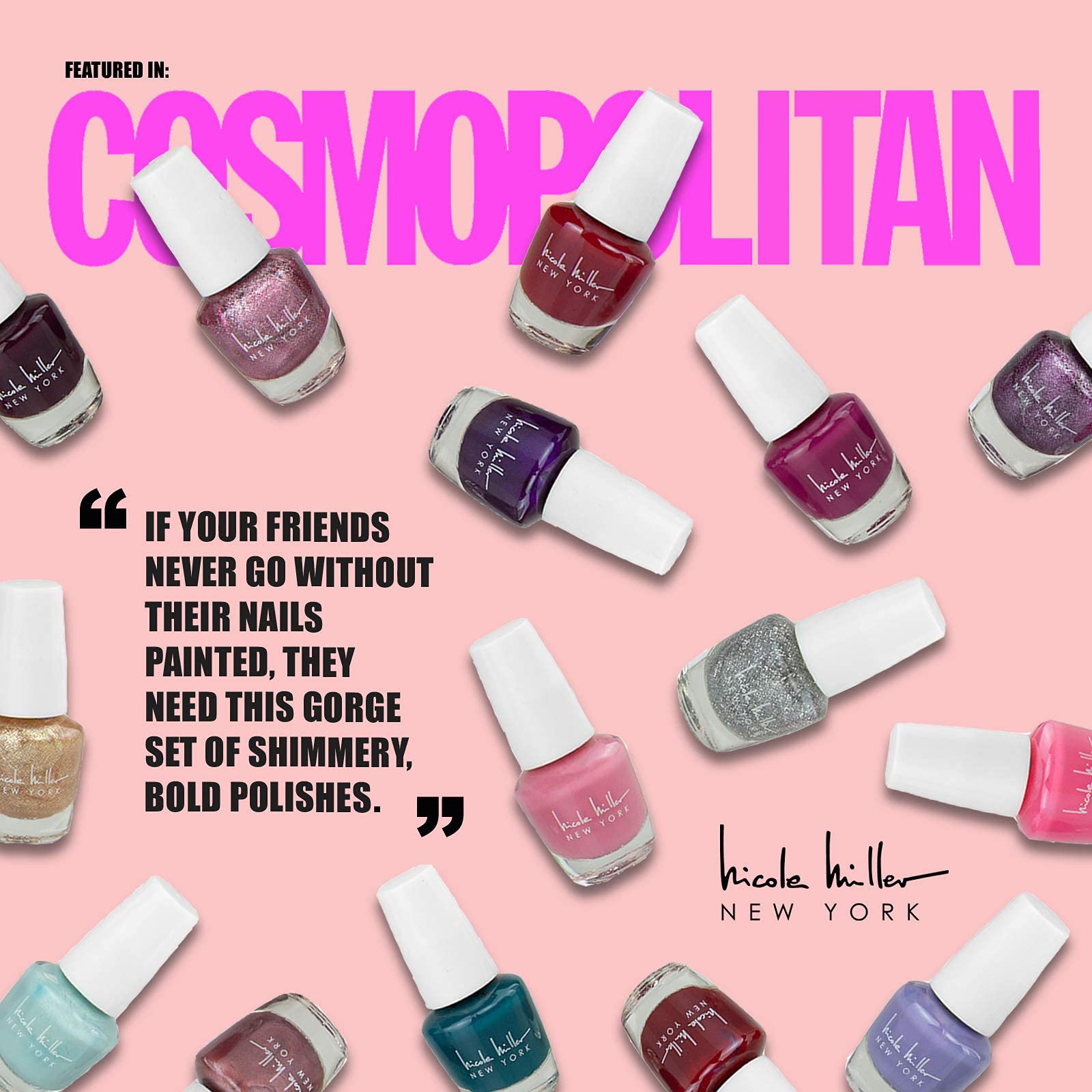 Ensemble coffret deux vernis Nicole Miller New York, pratique et portable.