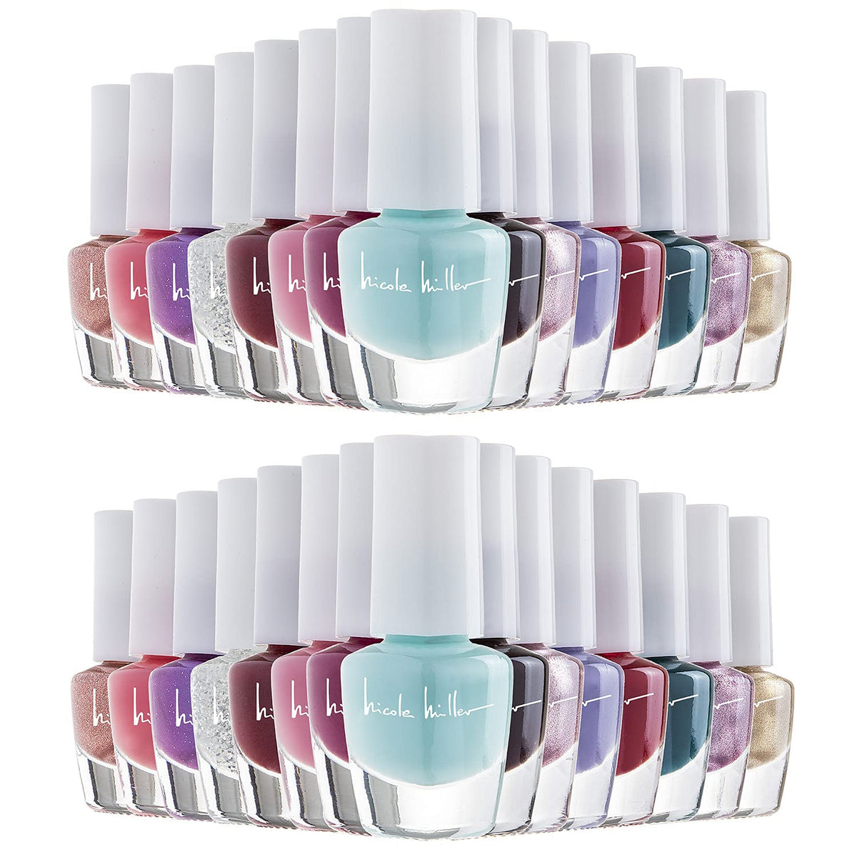 Vernis Nicole Miller New York rose brillant sur flacon, parfait pour un look frais.