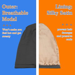 NICPOO bonnet satin nouvelle génération, bande élastique plate pour un port confortable