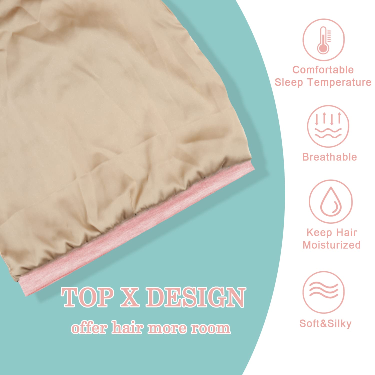 NICPOO bonnet avec intérieur en soie dense pour plus de douceur.