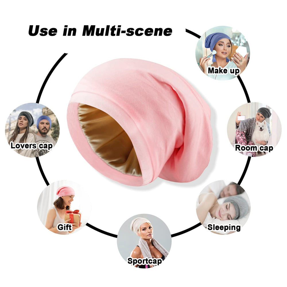 NICPOO bonnet nuit polyvalent utilisable pour maquillage et soin du visage.