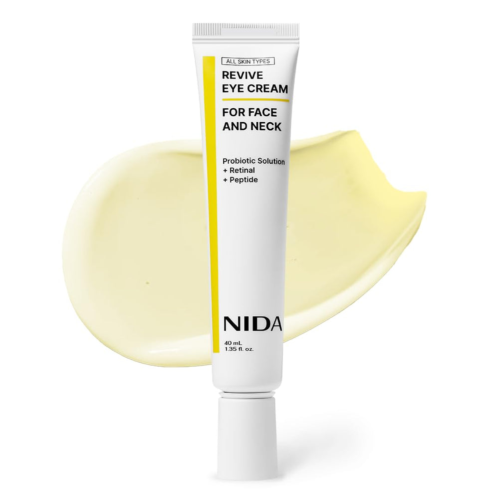 NIDA Revive — bouteille élégante de crème Yeux Visage et Cou pour hydratation durable