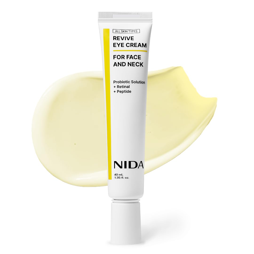 NIDA Revive — bouteille élégante de crème Yeux Visage et Cou pour hydratation durable