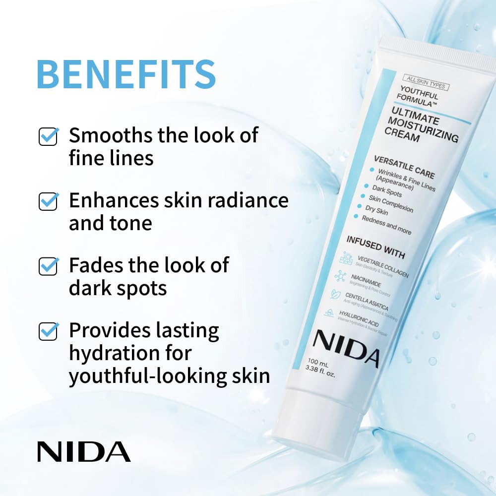 Texture veloutée de la crème hydratante NIDA prête à l'application