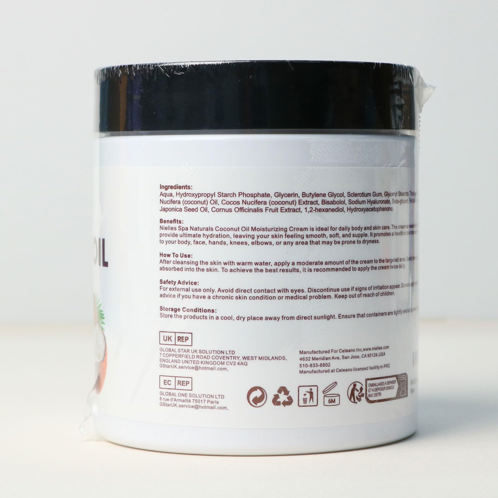 Application facile de la Crème Coco Nielies sur visage et corps.