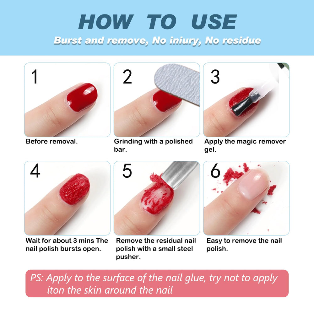 Dissolvant gel NIFEISHI, sans aluminium, protège les ongles.