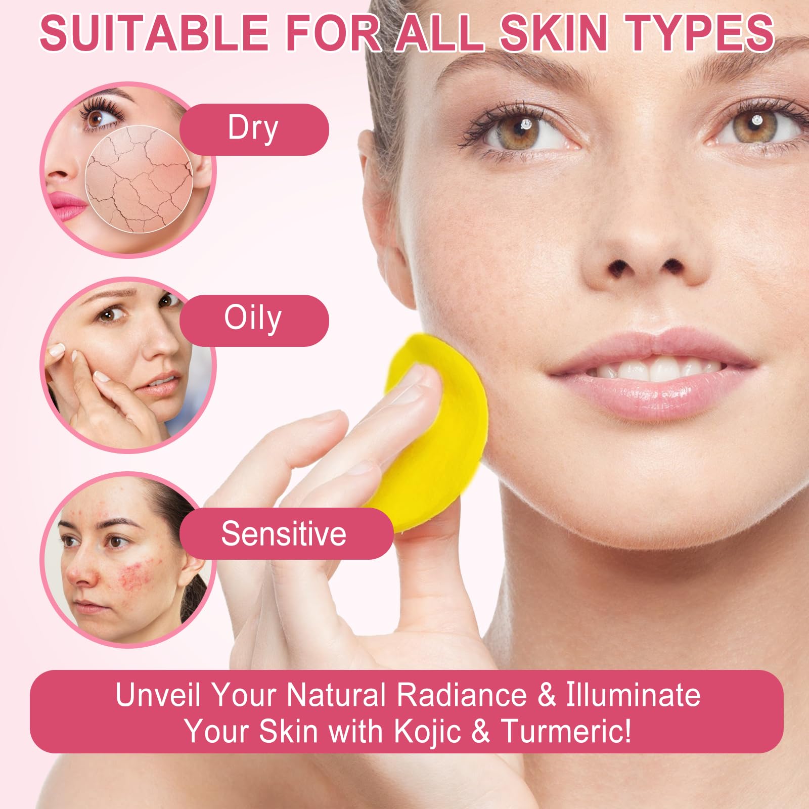 NIFEISHI lingettes visage apaisement curcuma pour un effet calmant.