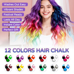 NiifaWh craie cheveux rouge: couleur vive et lavable rapidement après la fête.
