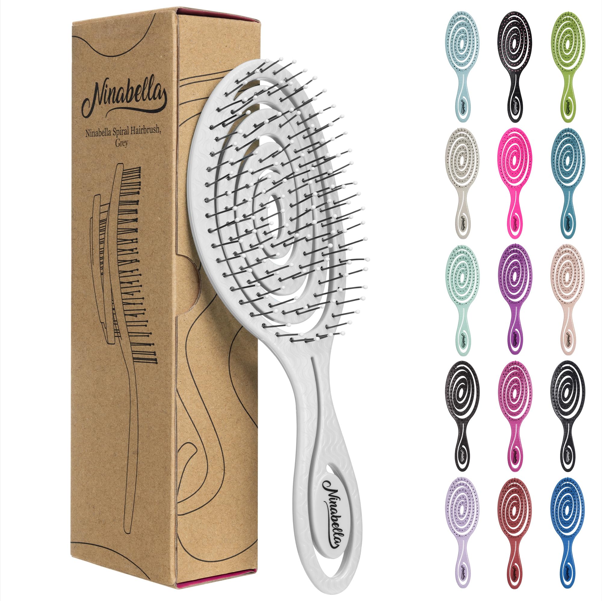 Ninabella brosse spirale, démêlage en douceur pour tous types de cheveux.