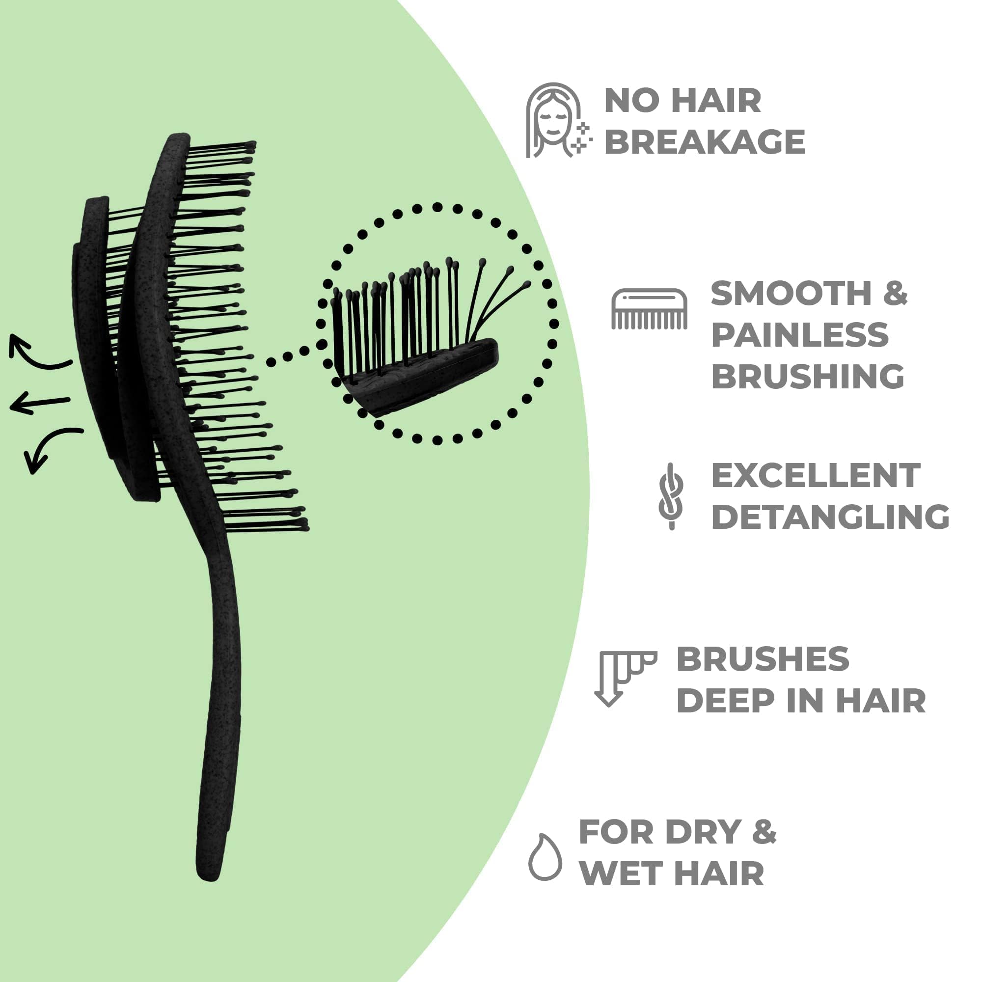 Ninabella brosse démêlante sur cheveux secs pour brushing sans tiraillement